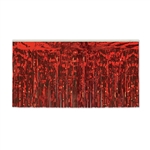 Red Metallic Foil Table Skirting