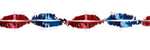 RED  WHITE  AND BLUE GLEAM 'N TWIRL METALLIC FESTOONING