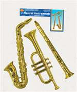 GOLD PLASTIC MUSICAL INSTRUMENTS