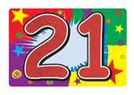 GLITTERED  21  CUTOUT SIGN