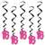 "16" Black and Cerise Hanging Whirls 