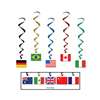 International Flags Whirls Hanging Decorations