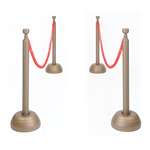 RED ROPE STANCHION SET