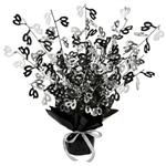 40  BLACK AND SILVER GLEAM 'N BURST CENTERPIECE