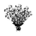 60  BLACK AND SILVER GLEAM 'N BURST CENTERPIECE