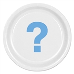 Blue Question Mark Round Plates