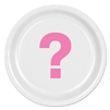 Pink Question Mark Round Plates