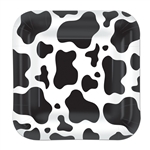 Square Cow Print 7 inch Paper Plates