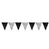 BLACK AND SILVER PENNANT BANNER