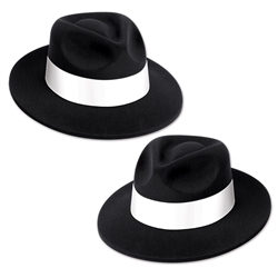 BLACK VELOUR FEDORA  WITH BAND