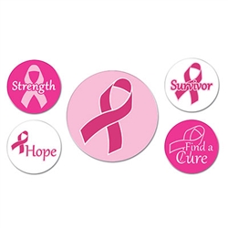 Pink Ribbon Buttons