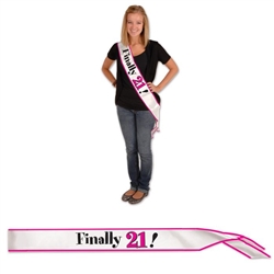 Finally 21 Satin Sash