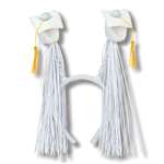 GRAD CAP WITH WHITE FRINGE BOPPERS