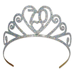 Glittered Metal "70" Tiara 