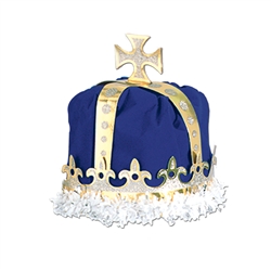 ROYAL KING'S CROWN - (BLUE) - VELVET-TEXTURED VELOUR