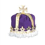 ROYAL KING'S CROWN - (PURPLE) - VELVET TEXTURED VELOUR