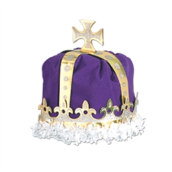 ROYAL KING'S CROWN - (PURPLE) - VELVET TEXTURED VELOUR