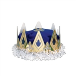 ROYAL QUEEN'S CROWN - (BLUE) - VELVET TEXTURED VELOUR