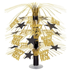 Happy New Year Cascade Centerpiece - Gold/Black