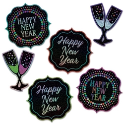 Happy New Year Cutouts - Multi-Color