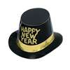 BLACK HI-HAT WITH GOLD GLITTER HAPPY NEW YEAR