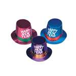 ASSORTED NEW YEAR FOIL HATS WITH GLITTER