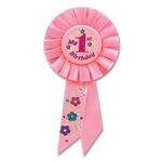 IM 1 YEAR OLD TODAY PINK ROSETTE RIBBON