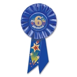 IM 6 YEARS OLD TODAY BLUE ROSETTE AWARD RIBBON