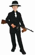 GANGSTER SUIT KIDS COSTUME BLACK AND WHITE - MEDIUM