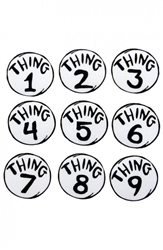 Thing 1-9 Printed Patches Set