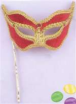 VENETIAN MASK WITH RED STICK