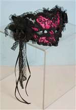 PINK WITH BLACK LACE HALF MASK