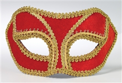 Red Venetian Mask w/ Gold Outline