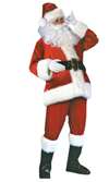 VELOUR SANTS CLAUS ADULT COSTUME - STANDARD