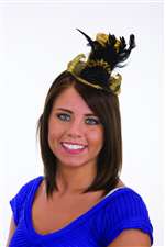 Mini Top Hat Headband Gold And Black