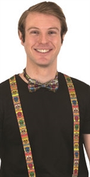 Day Of The Dead Sugar Skull Suspenders and Bow Tie