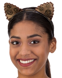 Steampunk Ears Headband Brown