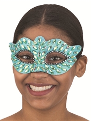 Blue Jeweled Costume Mask