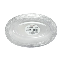 Clear Pebbled Oval Bowls 48 oz