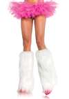 Furry Lurex White Leg Warmers