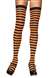 STRIPED THIGH HIGHS BLACK/ORANGE ONE SIZE