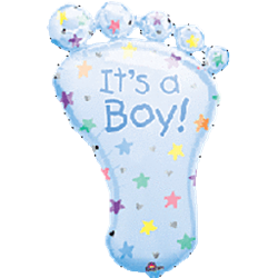 It's A Boy 32 Inch Foot Shaped Foil Balloon