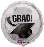 CONGRATS GRAD SILVER MYLAR