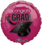 CONGRATS GRAD BURGUNDY MYLAR