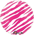 Pink Zebra Stripe Mylar Balloon