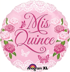 Mis Quince Swirls Mylar Balloon