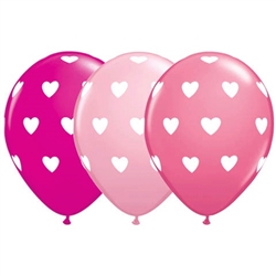 Big Hearts Rose, Pink and Berry Latex Balloon (11 in)