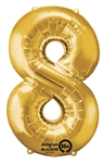 Gold "8" Shaped Mylar Balloon 