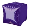 Cube Purple Mylar Balloon