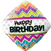 Birthday Chevron Pattern Mylar Balloon